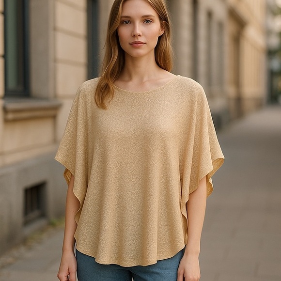 Honeyme ruffled poncho top size Small Medium NWT - Picture 1 of 7